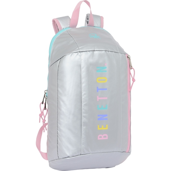 MINI MOCHILA CREMALLERA VERTICAL BENETTON "SILVER" image 0