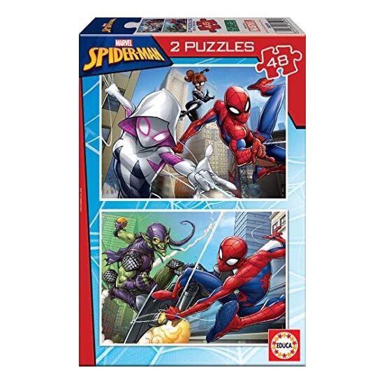 2 PUZZLES DE 48 PIEZAS SPIDER-MAN "HERO" image 0