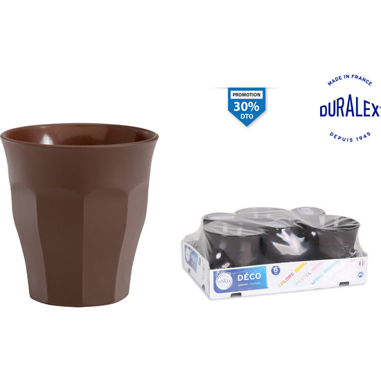 SET 6 VASOS MARRON 9CL PICARDIE image 0