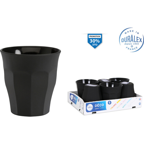 SET 6 VASOS NEGRO 9CL PICARDIE image 0