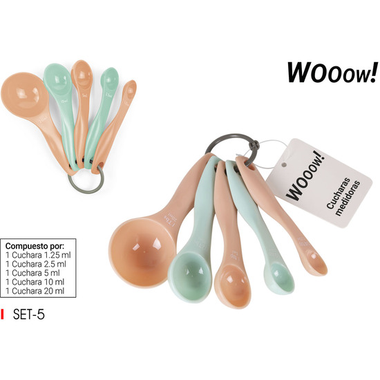 CUCHARAS MEDIDORAS 5PCS PLASTICO WOOOW image 0