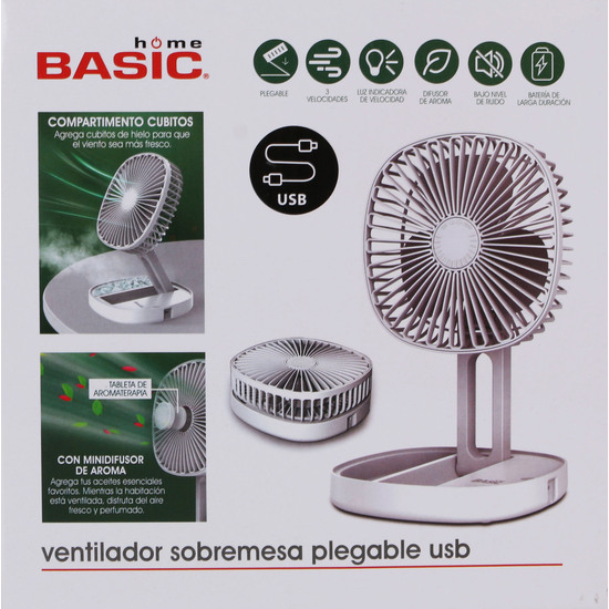 VENTILADOR MESA PLEGABLE 4.5W C/USB BASIC HOME image 1