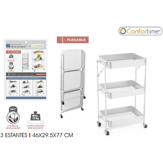 ESTANTERIA 3NIV.PLEGABLE 46X29.5X77 CONFORTIME image 0