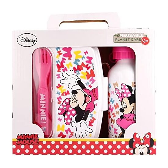 SET DE BOTELLA Y SANDWICHERA + CUBIERTOS MINNIE MOUSE "LUCKY" image 0