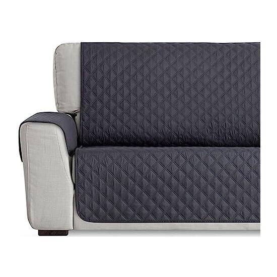 CUBRE SOFÁ ACOLCHADO REVERSIBLE MAUI GRIS / GRIS CLARO. PROTECTOR PARA SOFÁ ACOLCHADO 3 PLAZAS. SALVA SOFÁ TACTO PIEL DE MELOCOTÓN image 1