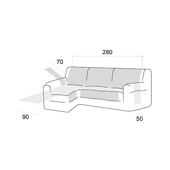 CUBRE SOFÁ CHAISE LONGUE ACOLCHADO MAUI BRAZO IZQUIERDO 280CM, BEIGE. SALVASOFÁ PARA CHAISE LONGUE ACOLCHADO image 3