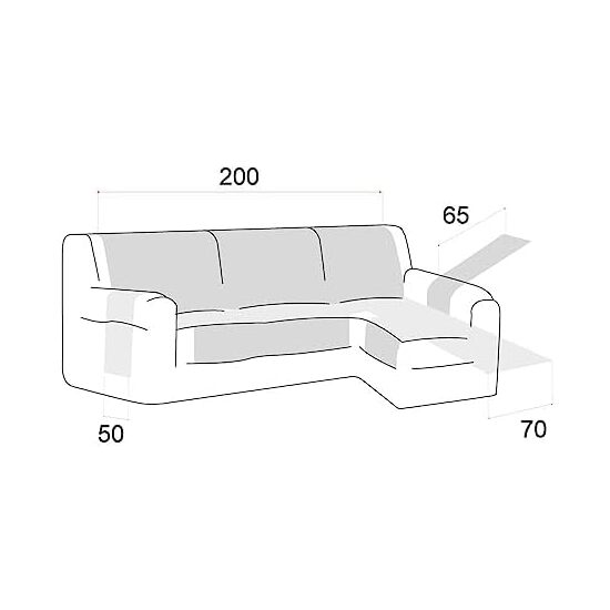 CUBRE SOFÁ CHAISE LONGUE ACOLCHADO MAUI BRAZO DERECHO 200CM, MARRÓN. SALVASOFÁ PARA CHAISE LONGUE ACOLCHADO image 3