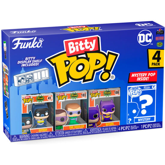 BLISTER 4 FIGURAS BITTY POP DC COMICS BATMAN ADAM WEST image 0