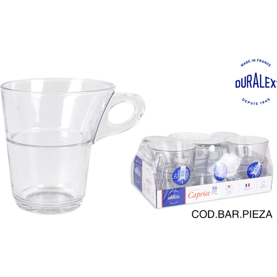 EK SET 6 TAZAS CAFE APIL. TRANSP. 22CL CAPRICE image 0