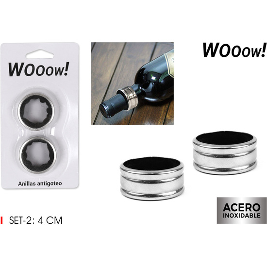 SET 2 ANILLAS ANTIGOTEO VINO WOOOW image 0