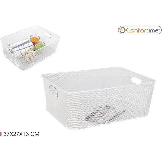 CESTA ORGANIZADOR METAL 37X27X13CM CONFORTIME image 0