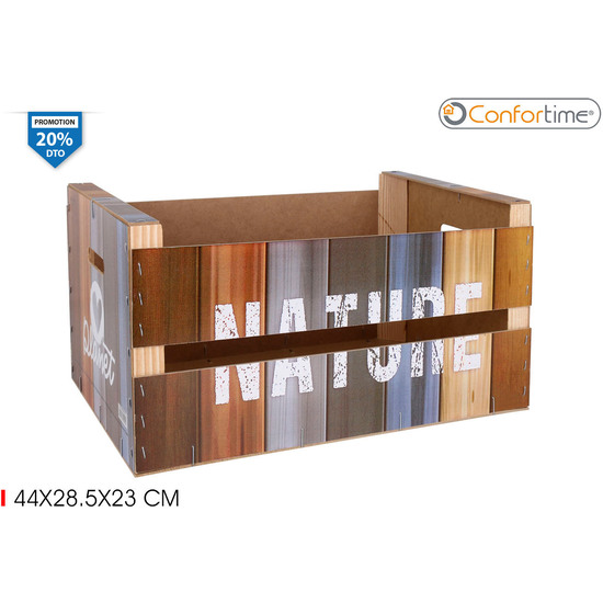 CAJA WOOD BRILLO 44X28.5X23 NATURE CONFORTIME image 0