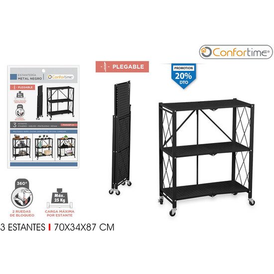 ESTANTERIA 3NIV.PLEGABLE 71X34X86CM CONFORTIME image 0