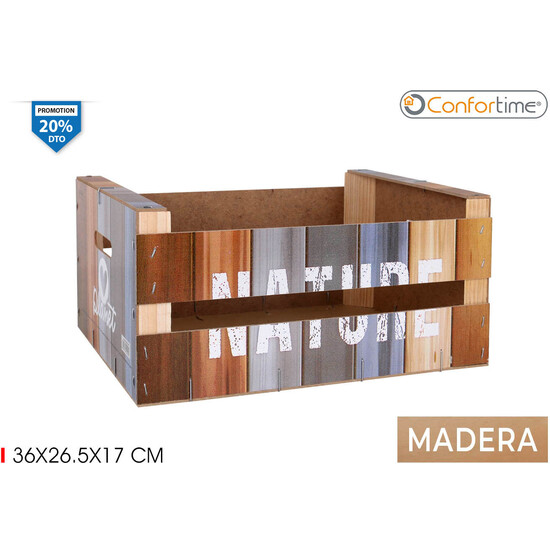 CAJA WOOD BRILLO 36X26.5X17 NATURE CONFORTIME image 0