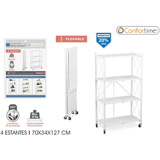 ESTANTERIA 4NIV.PLEGABLE 71X34X127C CONFORTIME image 0