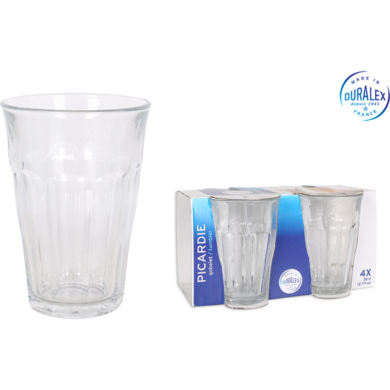 SET 4 VASOS TRANSPARENTE 360CC PICARDIE image 0