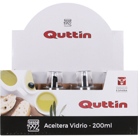ACEITERA VIDRIO 200ML C/TAPON QUTTIN image 1