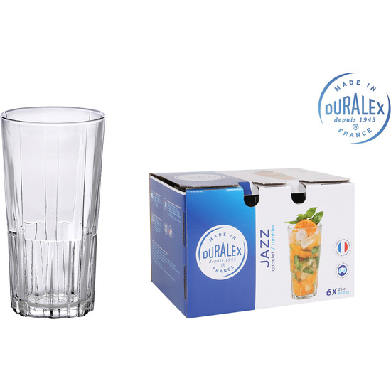 SET 6 VASOS TRANSPARENTE 26CL ALTO JAZZ image 0