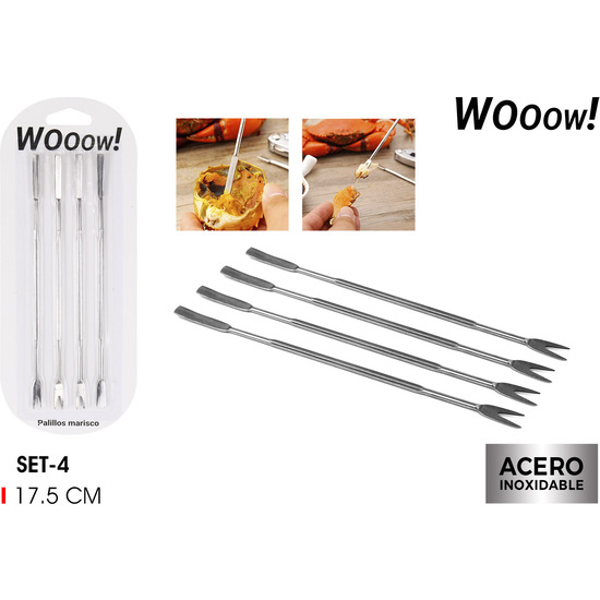 SET 4 PALILLOS MARISCO METAL 175CM WOOOW image 0