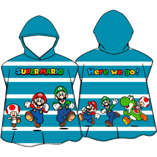 PONCHO TOALLA HERE WE GO SUPER MARIO BROS MICROFIBRA image 0