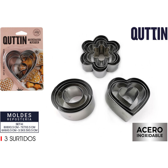 SET4 MOLDES REPOSTERIA 3 SURTIDOS QUTTIN image 0