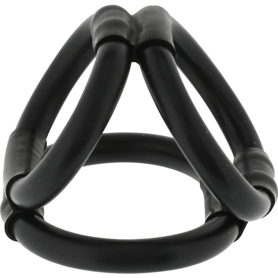 TRI RING COCK CAGE BLACK image 0