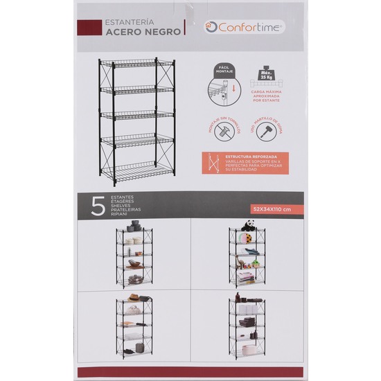 ESTANTERIA 5 NIVELES METAL 52X34X110 CONFORTIME image 1