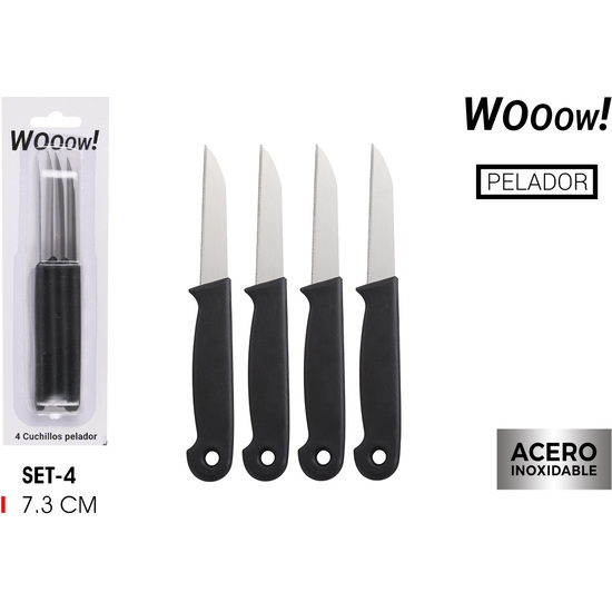 SET4 CUCHILLOS PELADOR NEGRO WOOOW image 0