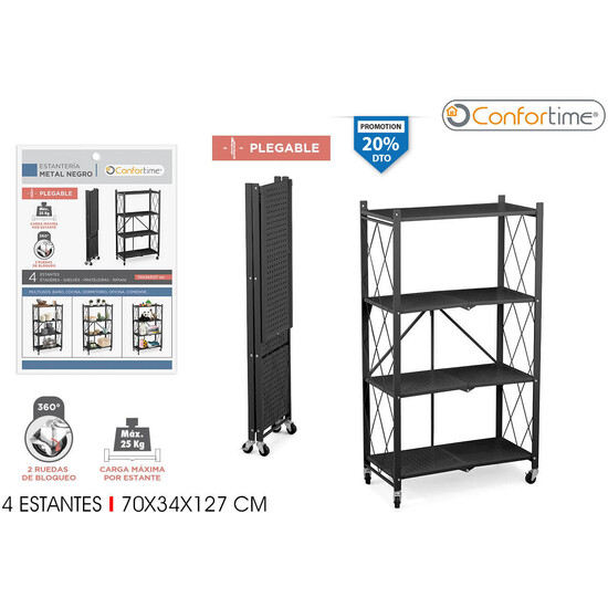 ESTANTERIA 4NIV.PLEGABLE 71X34X127CM CONFORTIME image 0