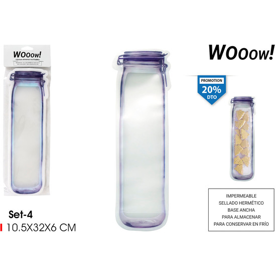 SET 4 BOLSA ALIMEN.REUTIL.10.5X32CM-WOOOW image 0