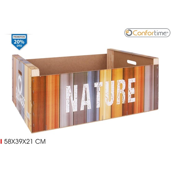 CAJA WOOD BRILLO58X39X21 NATURE CONFORTIME image 0