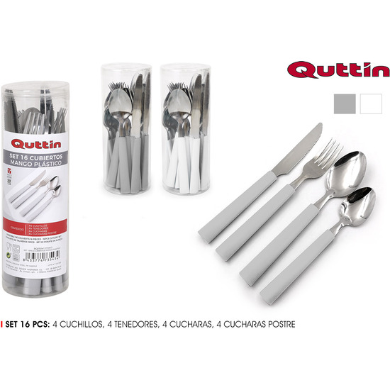 SET16PCS CUBIERTOS MANGO PLASTICO-QUTTIN image 0