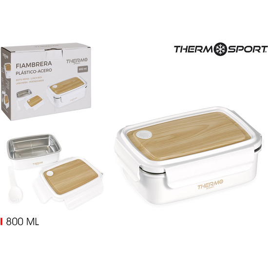 FIAMBRERA PLASTICOACERO RECTANGULAR 800ML THERMO image 0