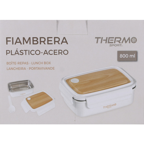 FIAMBRERA PLASTICOACERO RECTANGULAR 800ML THERMO image 1