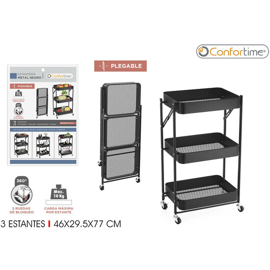ESTANTERIA 3NIV. PLEGABLE 46X29.5X77-CONFORTIME image 0