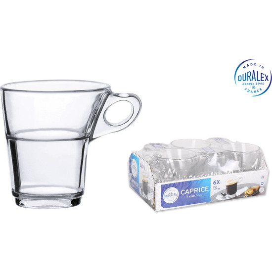 SET 6 TAZAS CAFE APILABLE TRANSP. 9CL CAPRICE image 0