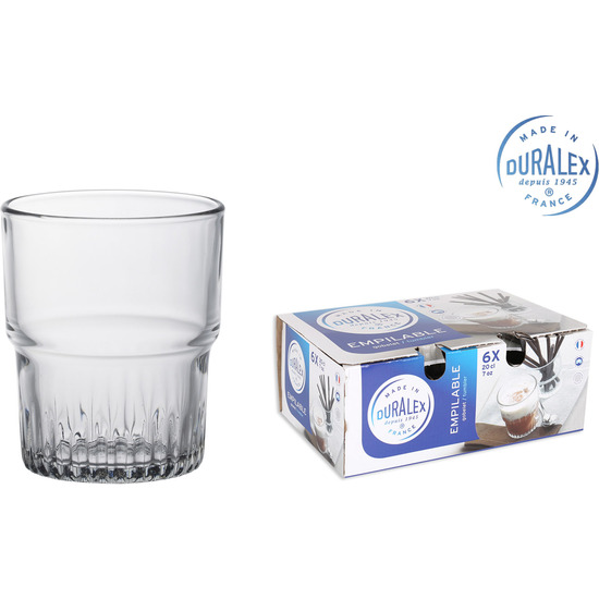 SET 6 VASOS TRANSPARENTE 20CL APILABLE image 0
