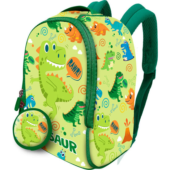 MOCHILA + MONEDERO DINOSAURIOS NEOPRENO 26CM image 1