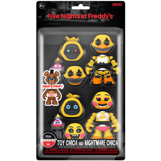 BISTER 2 FIGURAS SNAPS! FIVE NIGHTS AT FREDDYS TOY CHICA AND NIGHTMARE CHICA image 0