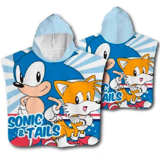 PONCHO TOALLA SONIC THE HEDGEHOG ALGODON image 0