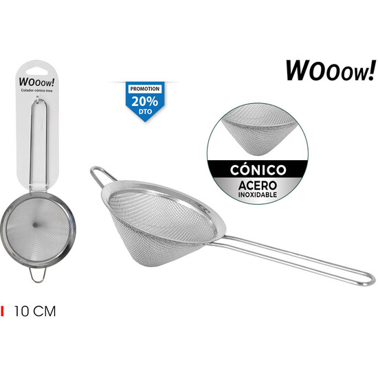 COLADOR ACERO INOX 10CM CONICO WOOOW image 0