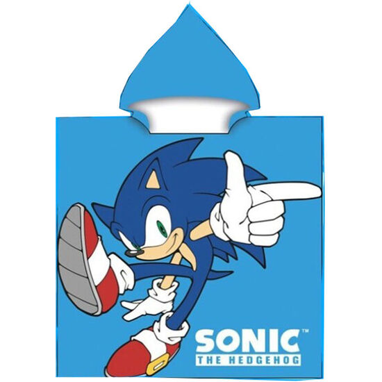 PONCHO TOALLA SONIC THE HEDGEHOG MICROFIBRA image 0