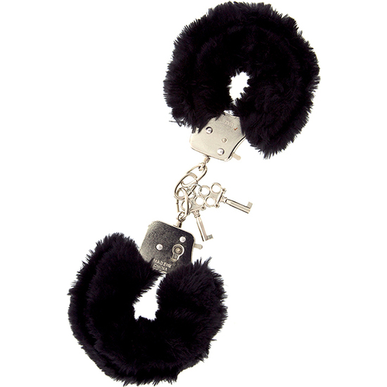DREAM TOYS HANDCUFFS WITH PLUSH BLACK image 0