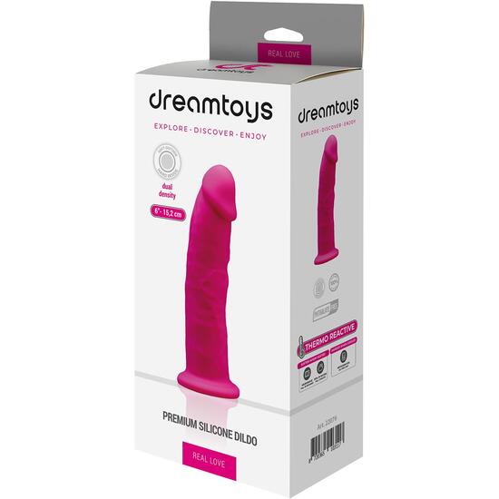 DREAM TOYS - REAL LOVE DILDO 6INCH FUCHSIA image 1