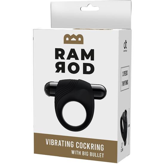 RAMROD VIBRATING COCKRING WITH BIG BULLET BLACK image 4