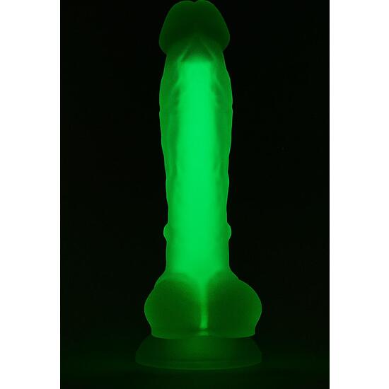 RADIANT SOFT SILICONE GLOW IN THE DARK DILDO SMALL GREEN image 0