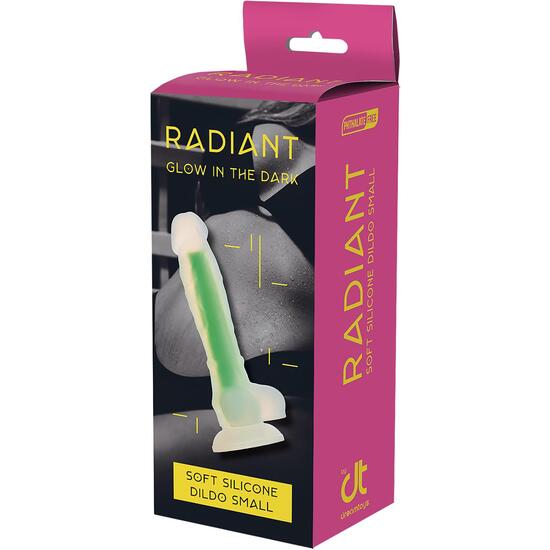 RADIANT SOFT SILICONE GLOW IN THE DARK DILDO SMALL GREEN image 4
