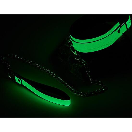 RADIANT COLLAR AND LEASH GLOW IN THE DARK GREEN image 1
