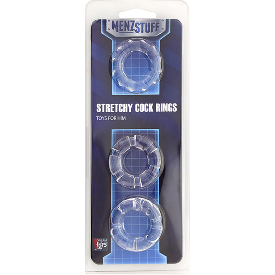 MENZSTUFF STRETCHY COCK RINGS CLEAR image 1