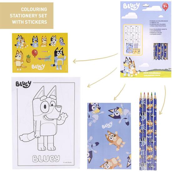 SET DE PAPELERÍA COLOREABLE BLUEY image 0